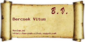 Bercsek Vitus névjegykártya